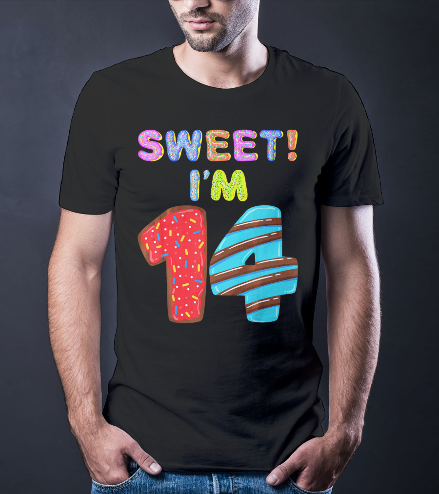 Sweet I'm 14 Birthday Donut Sprinkles Fun T-Shirt