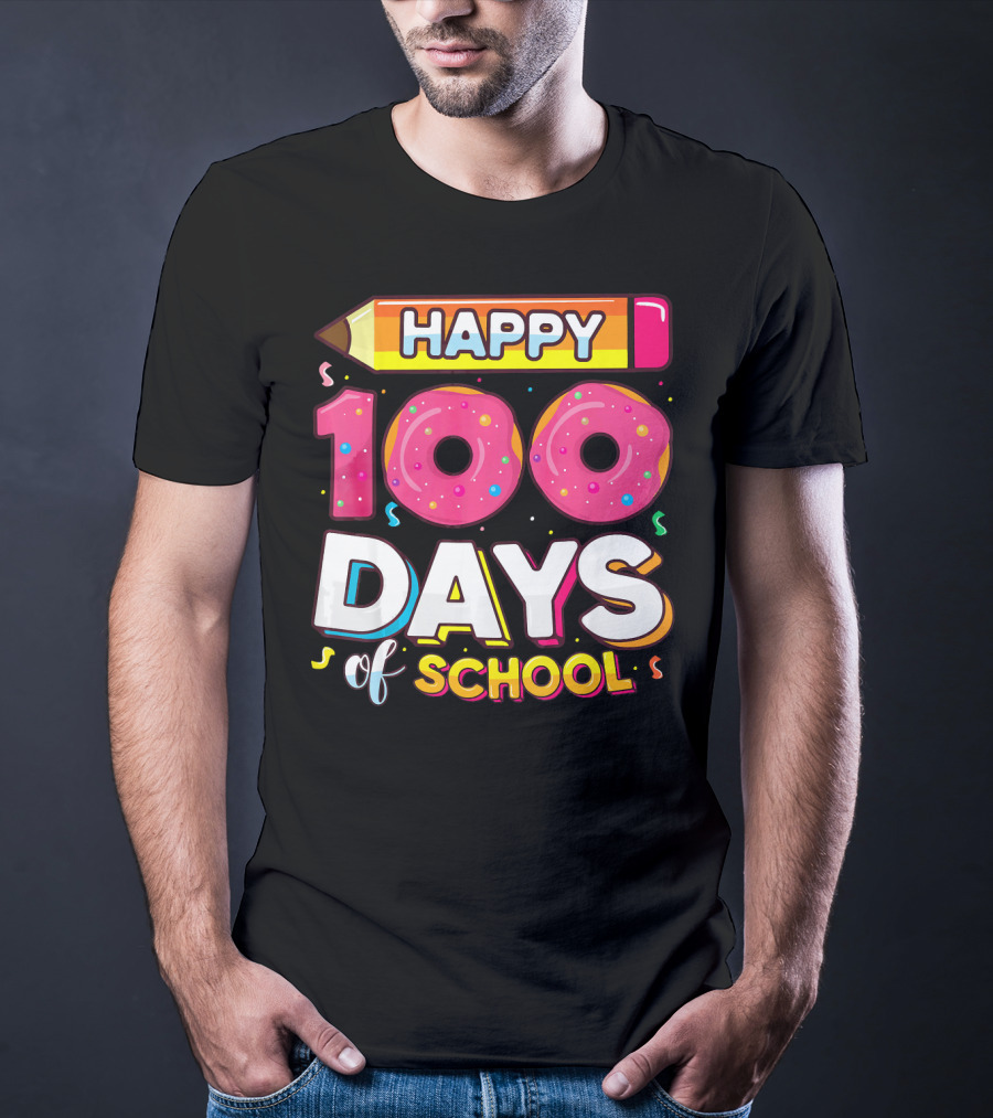 Happy 100 Days Of School Funny Donut T-Shirt
