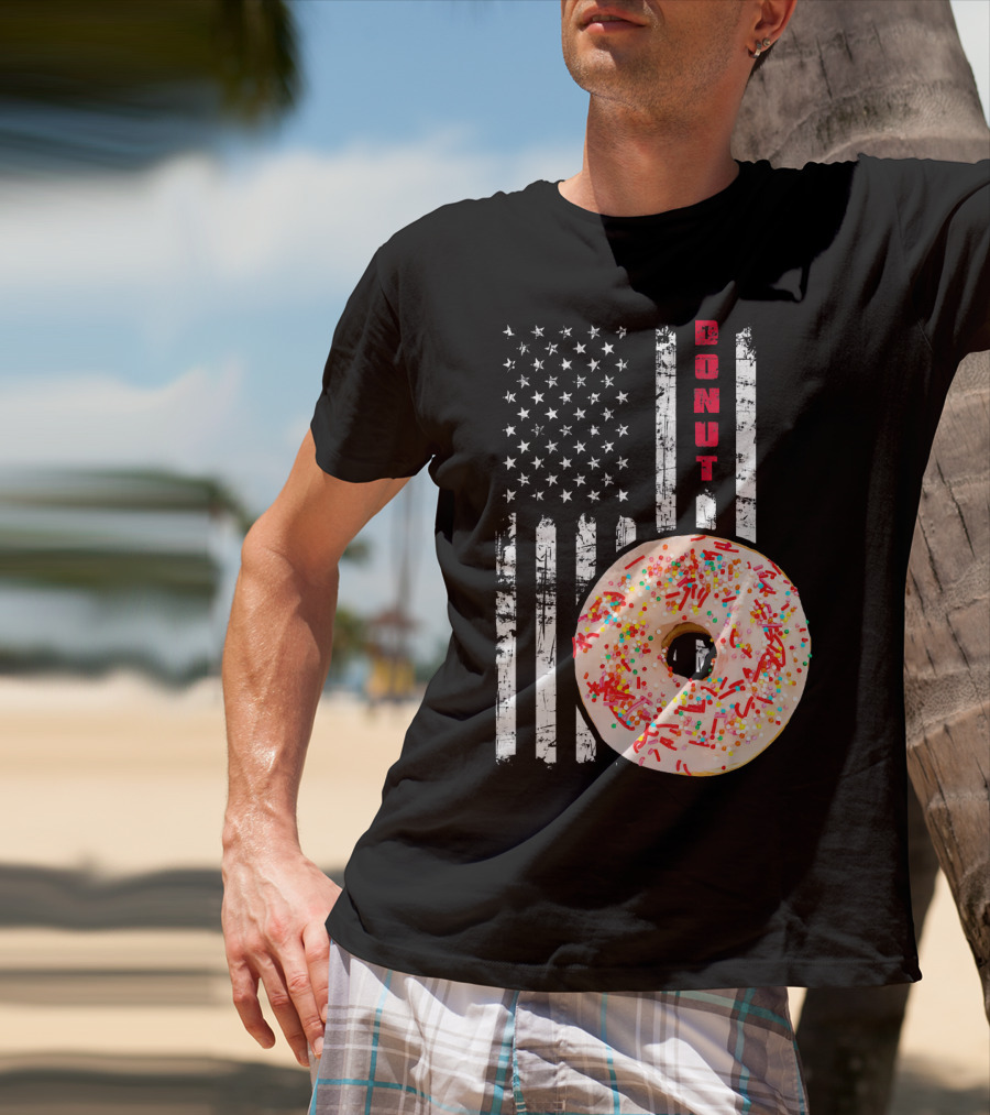 American Flag Donut USA Bakery Goods Donut T-Shirt