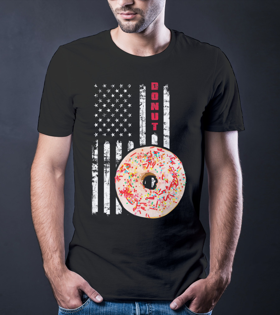 American Flag Donut USA Bakery Goods Donut T-Shirt