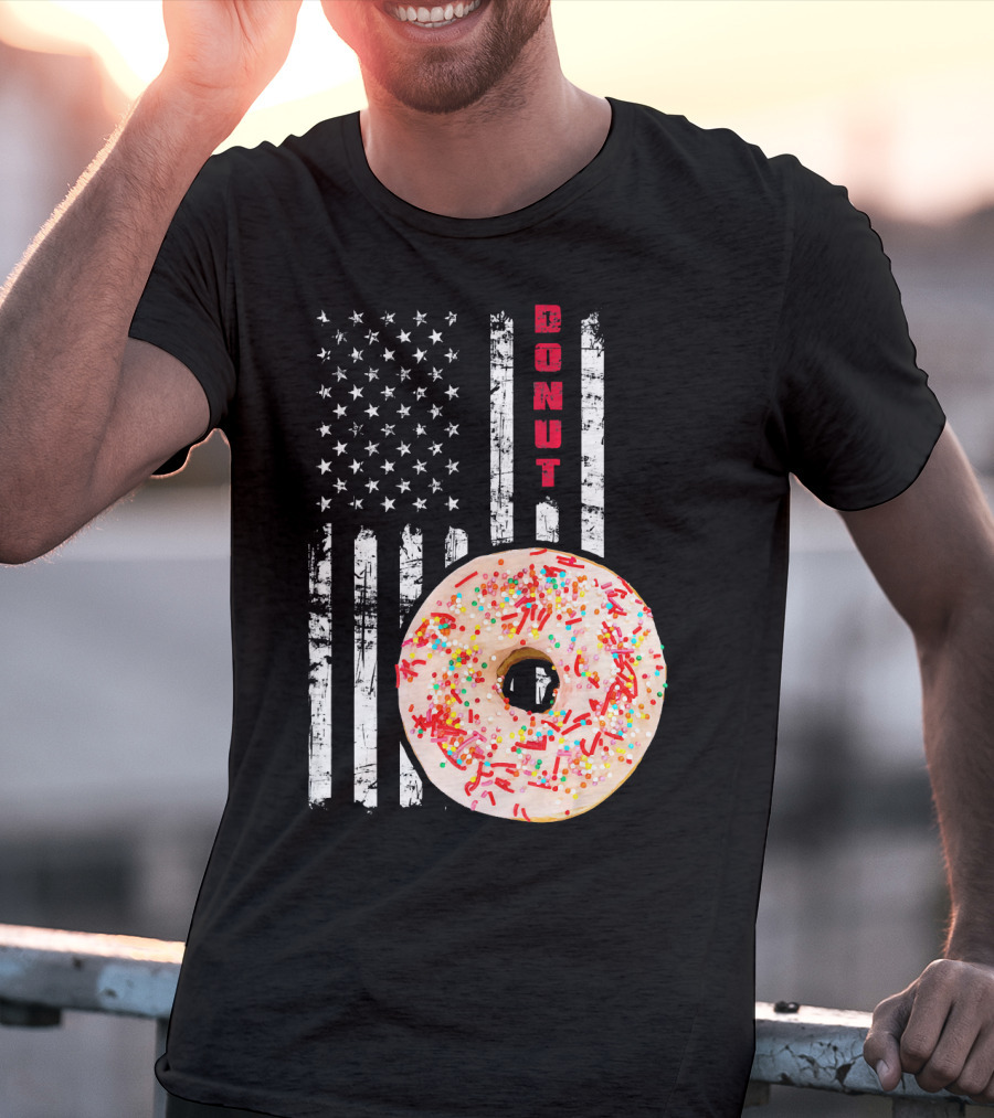 American Flag Donut USA Bakery Goods Donut T-Shirt