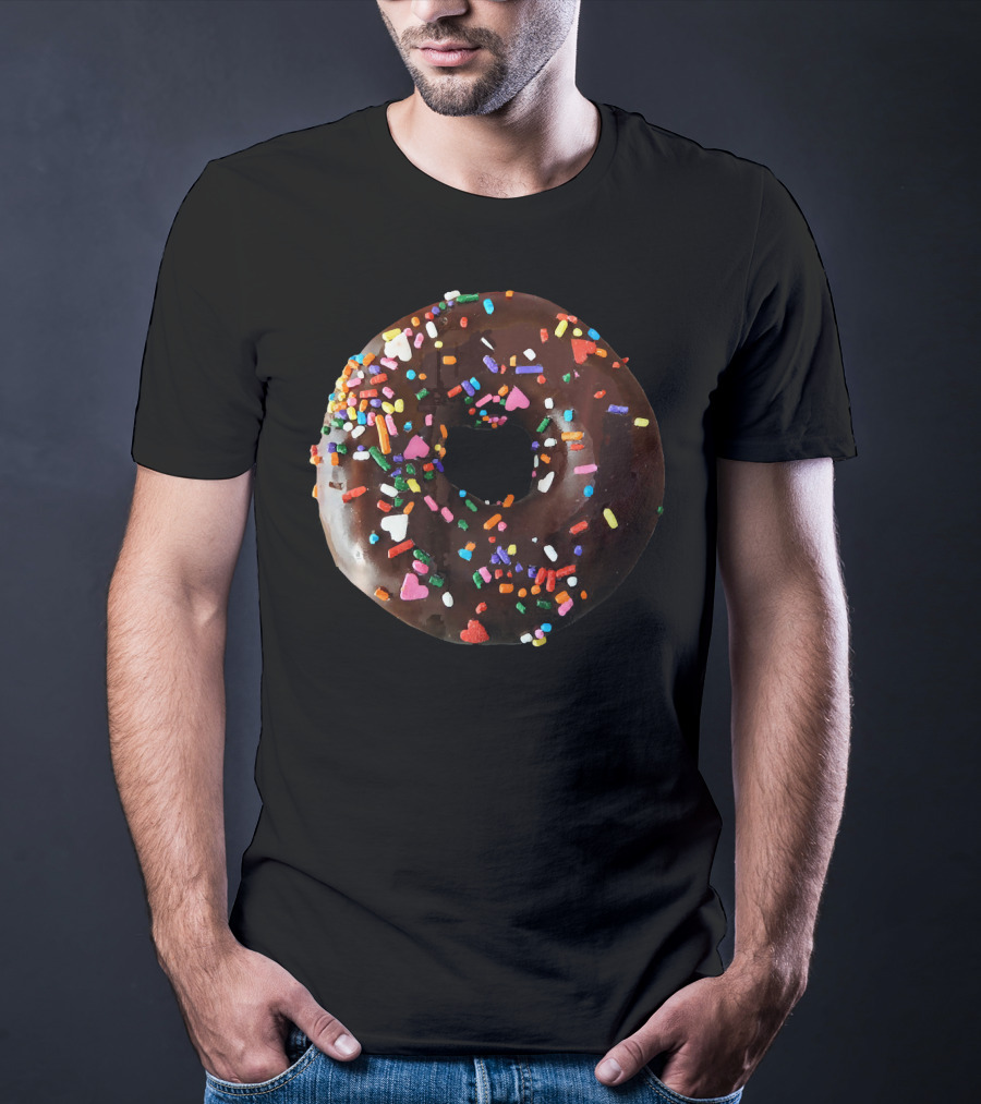 Chocolate Donut Sprinkles Cool Matching Couple Fun T-Shirt