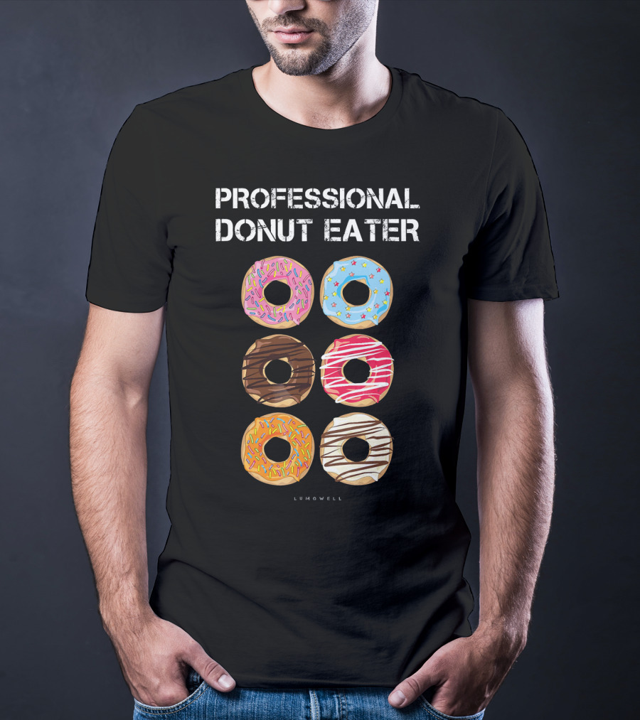 Professional Donut Eater Lumowell Colorful Donuts T-Shirt