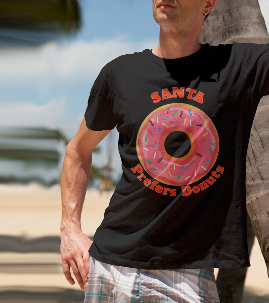 Santa Prefers Donuts Pink Sprinkled Delight T-Shirt