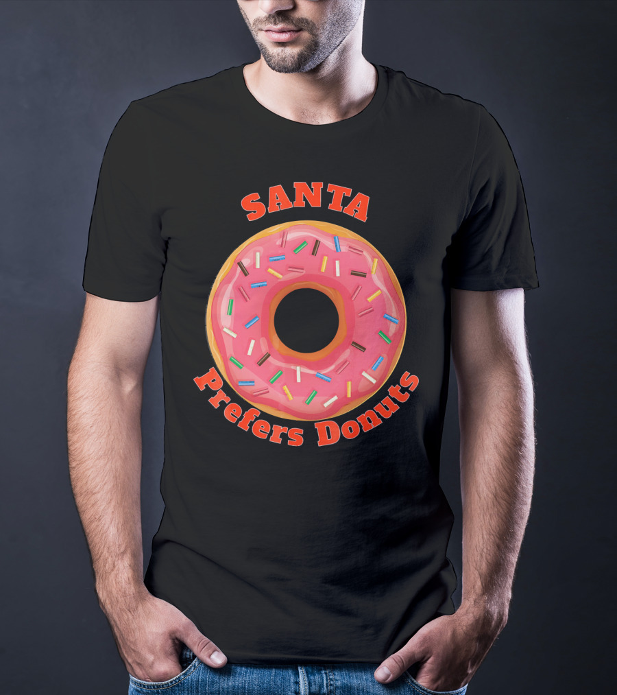 Santa Prefers Donuts Pink Sprinkled Delight T-Shirt