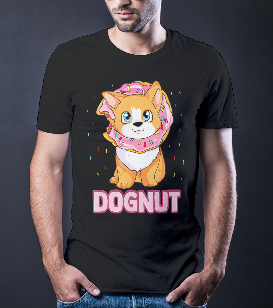 Dognut Cute Funny Dog Donut Pun Adorab With Sprinkles T-Shirt