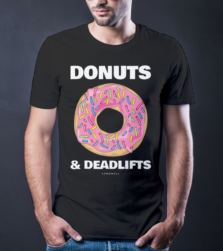 DONUTS And DEADLIFTS Funny Gym Lumowell T-Shirt