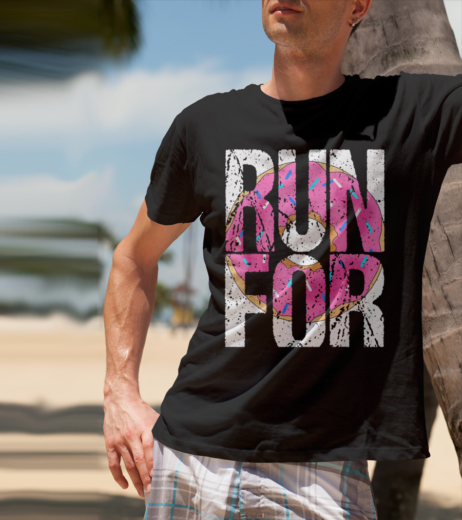 Funny Marathon Run For Donut Running Workout T-Shirt