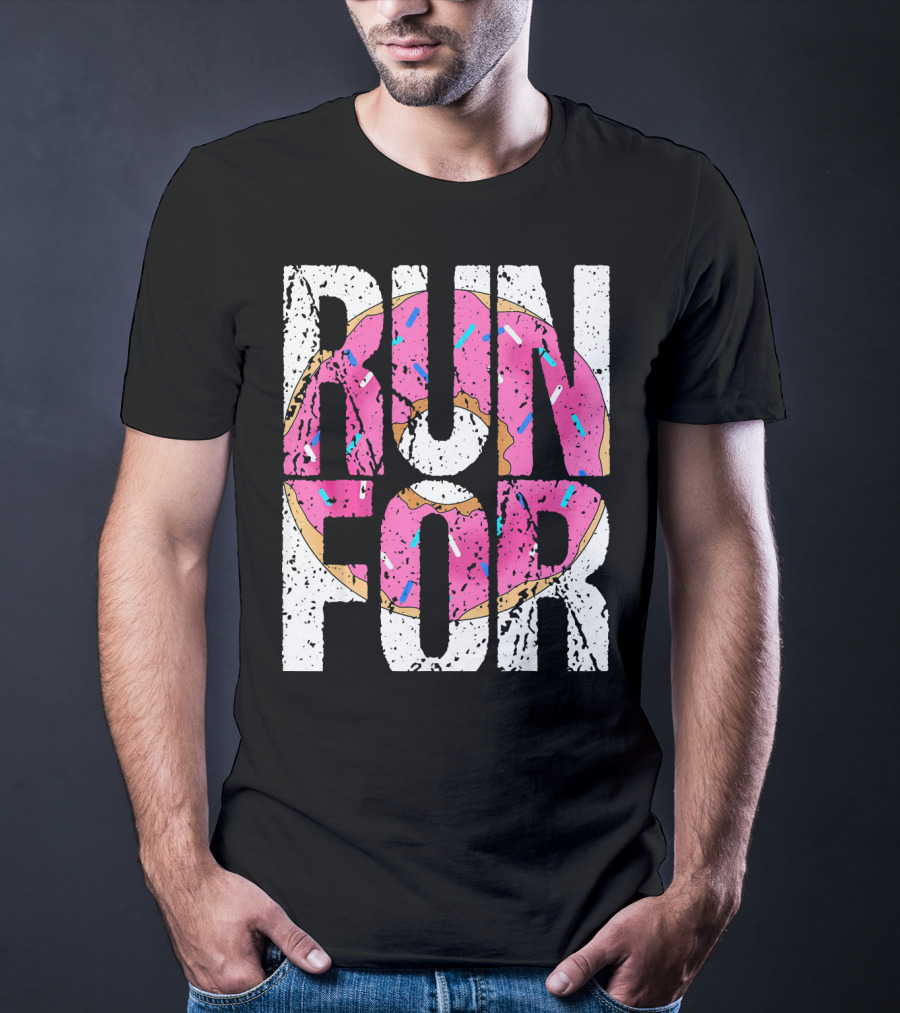 Funny Marathon Run For Donut Running Workout T-Shirt