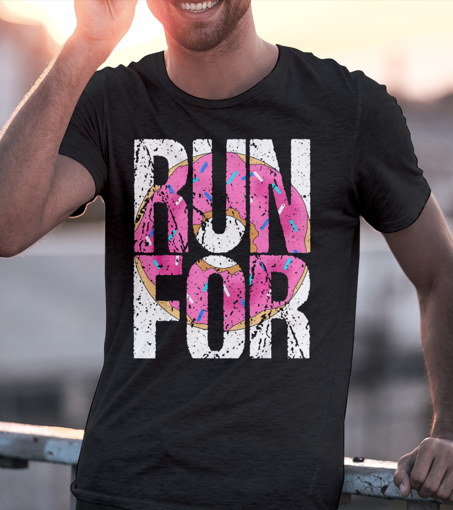 Funny Marathon Run For Donut Running Workout T-Shirt