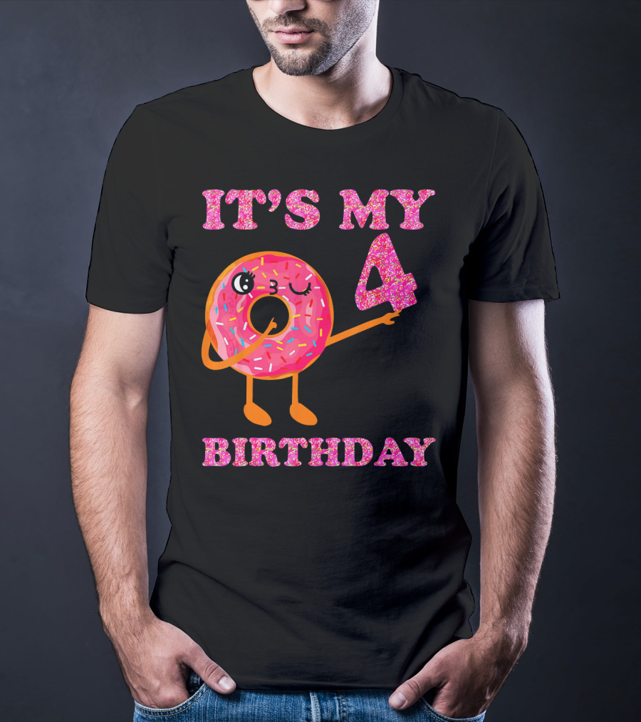 It's My 4 Birthday Fun Kids Sweet Donut T-Shirt