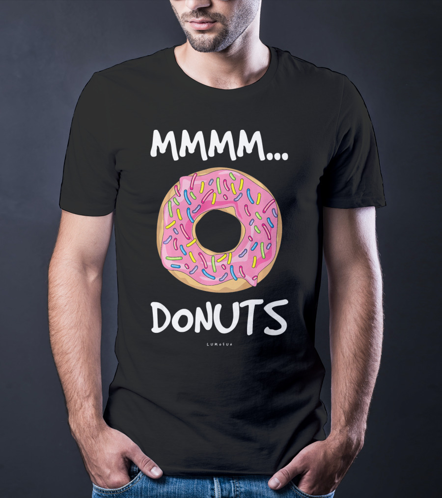 MMM DONUTS Cute And Funny Pink Sprinkles T-Shirt