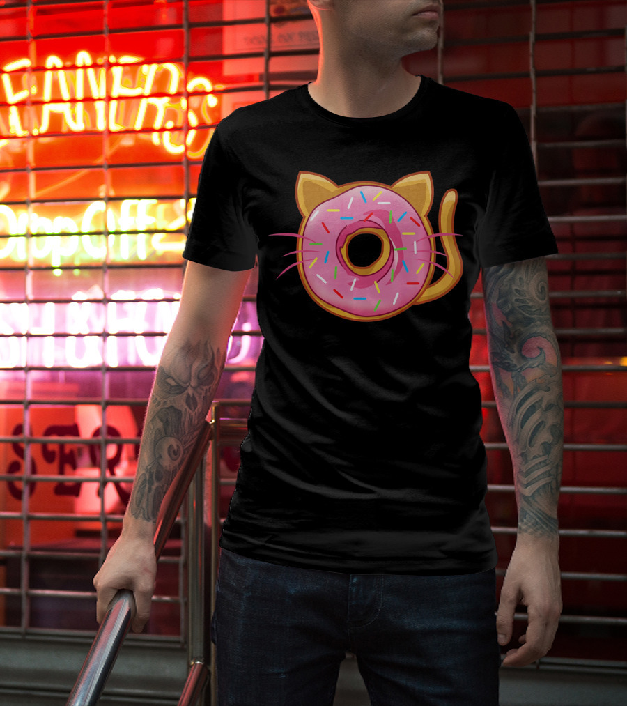 Funny Cat Donut Birthday Sprinkles T-Shirt