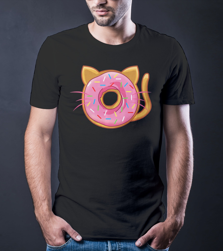 Funny Cat Donut Birthday Sprinkles T-Shirt
