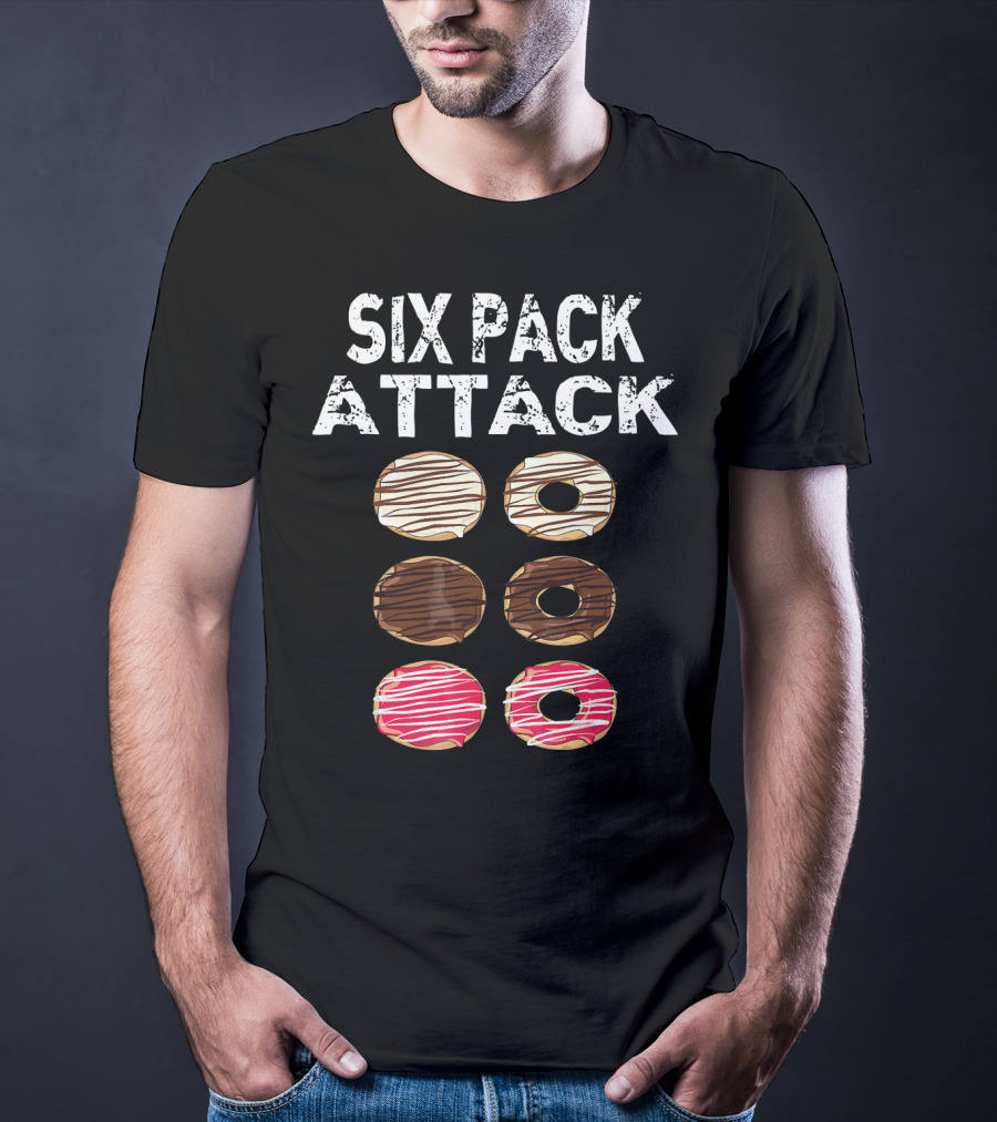 Six Pack Attack Donut Lover Funny Donut Eater T-Shirt