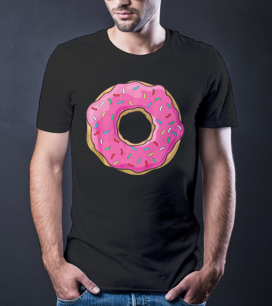 Big Pink Sprinkled Donut Iconic Sweet Treat T-Shirt