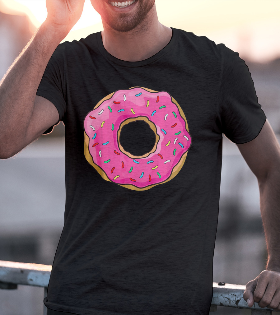 Big Pink Sprinkled Donut Iconic Sweet Treat T-Shirt