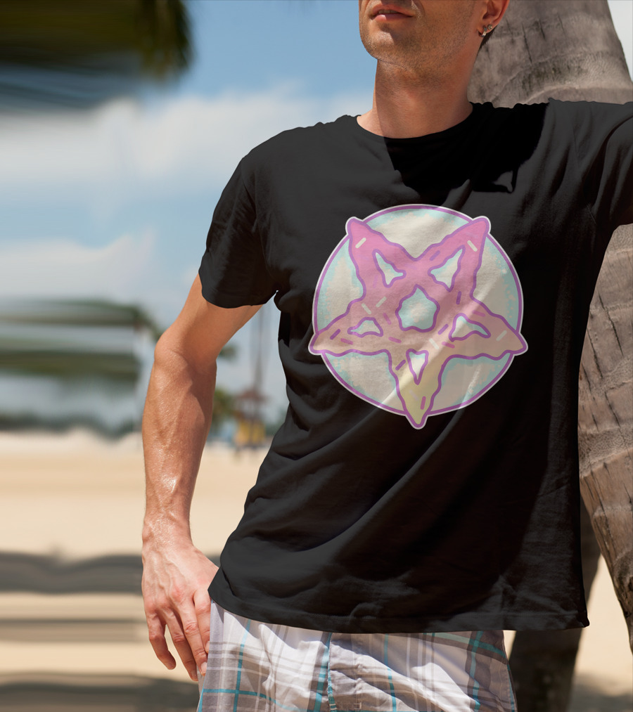 Pastel Goth Vaporwave Pentagram Satan Do Pastel Star T-Shirt