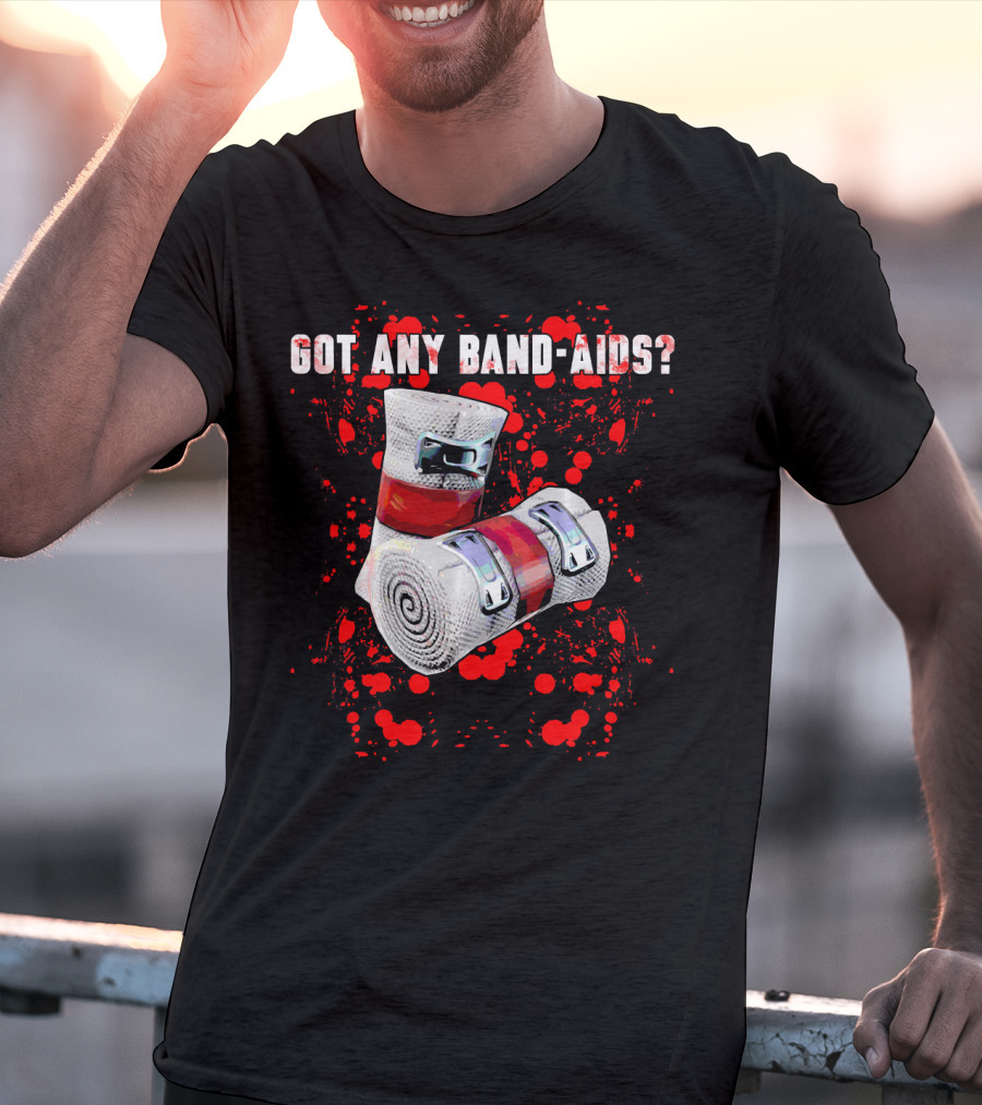 Got Any Band-Aids Dark Color Graphic With Bandage And Red Splatter T-Shirt