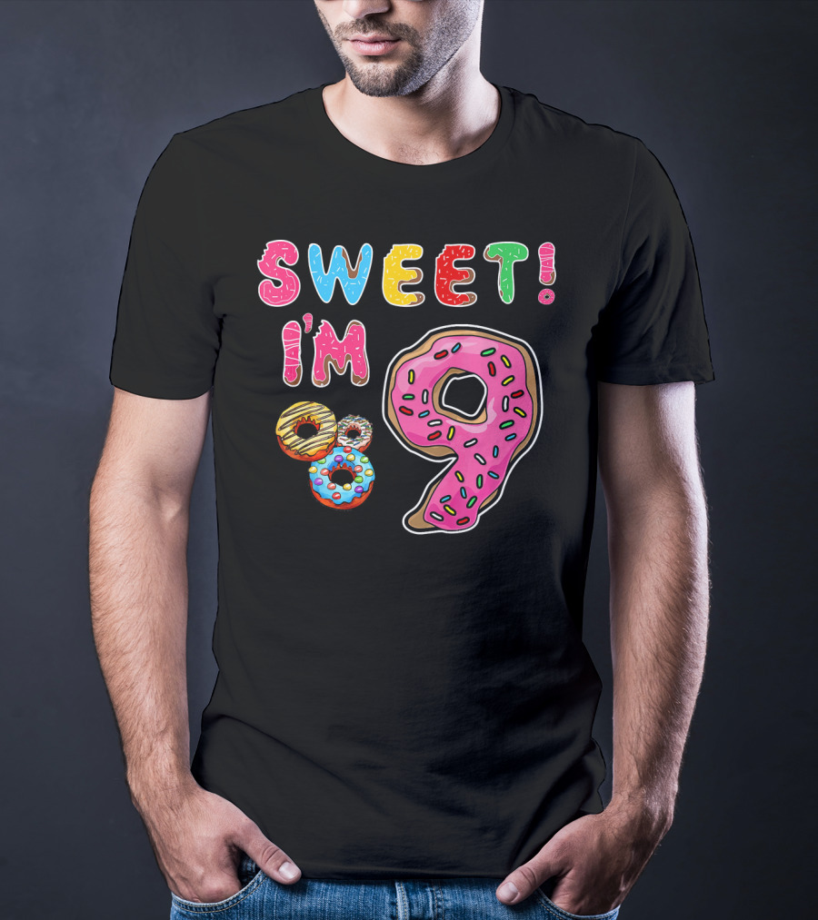 Sweet I'm 9 With Colorful Donuts T-Shirt