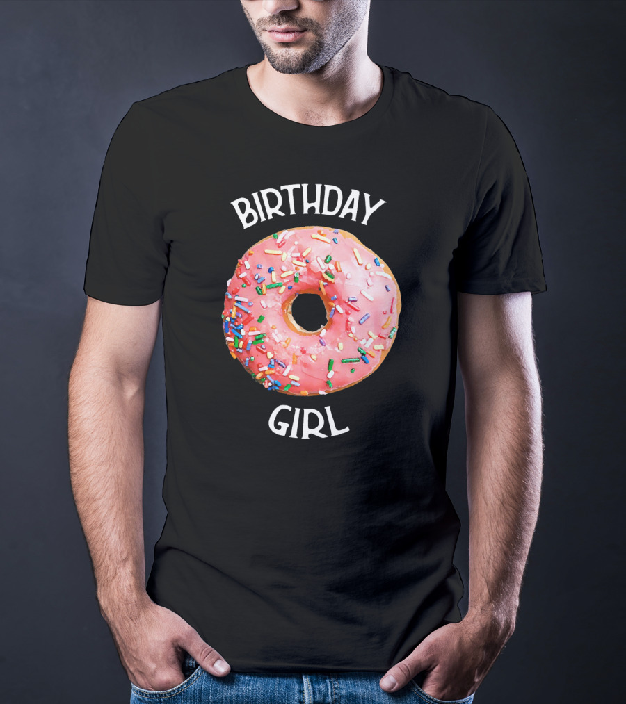 Birthday Girl Donut With Pink Icing And Rainbow Sprinkles T-Shirt