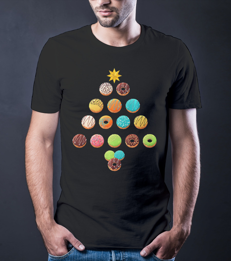 Funny Donut Lover Christmas Tree T-Shirt