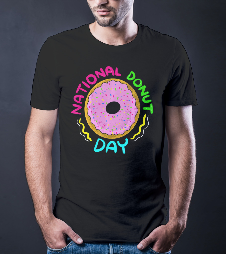 National Donut Day Cool Sweet Tooth Party Celebration With Sprinkles T-Shirt