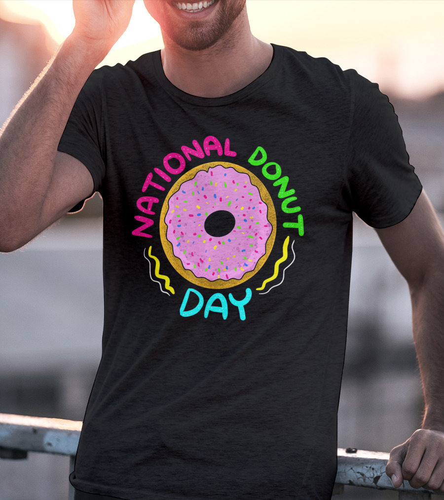 National Donut Day Cool Sweet Tooth Party Celebration With Sprinkles T-Shirt