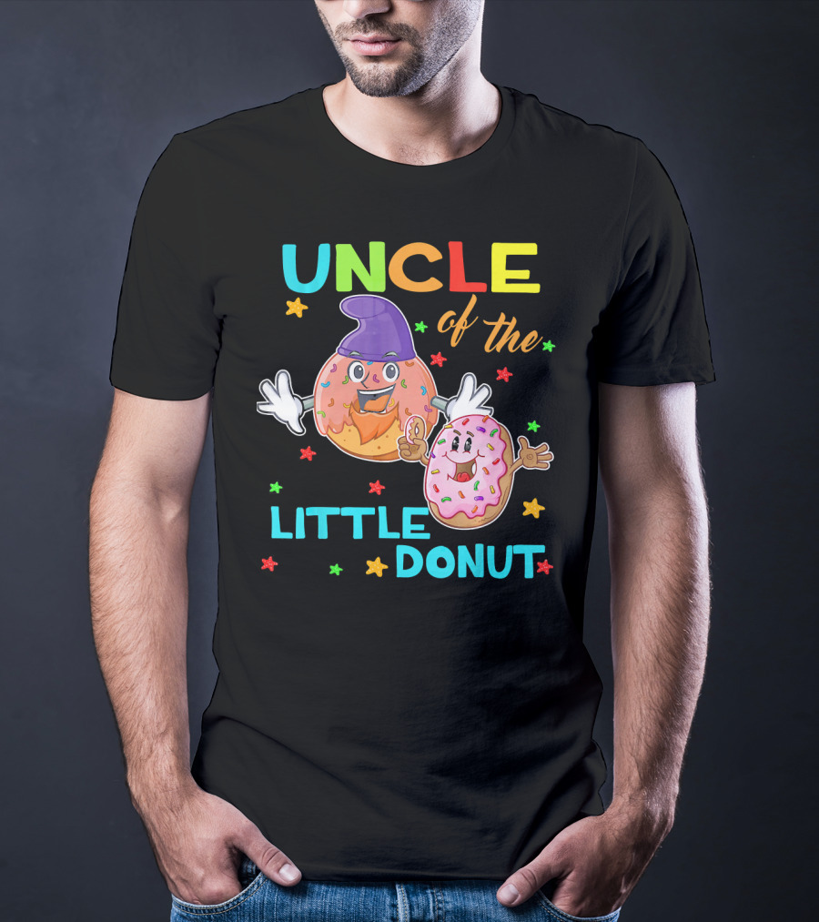 UNCLE Of The Little Donut Colorful Cartoon Birthday T-Shirt