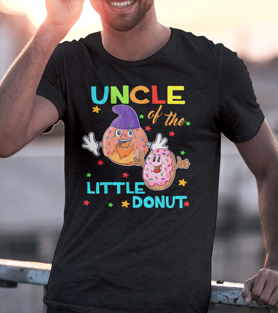 UNCLE Of The Little Donut Colorful Cartoon Birthday T-Shirt