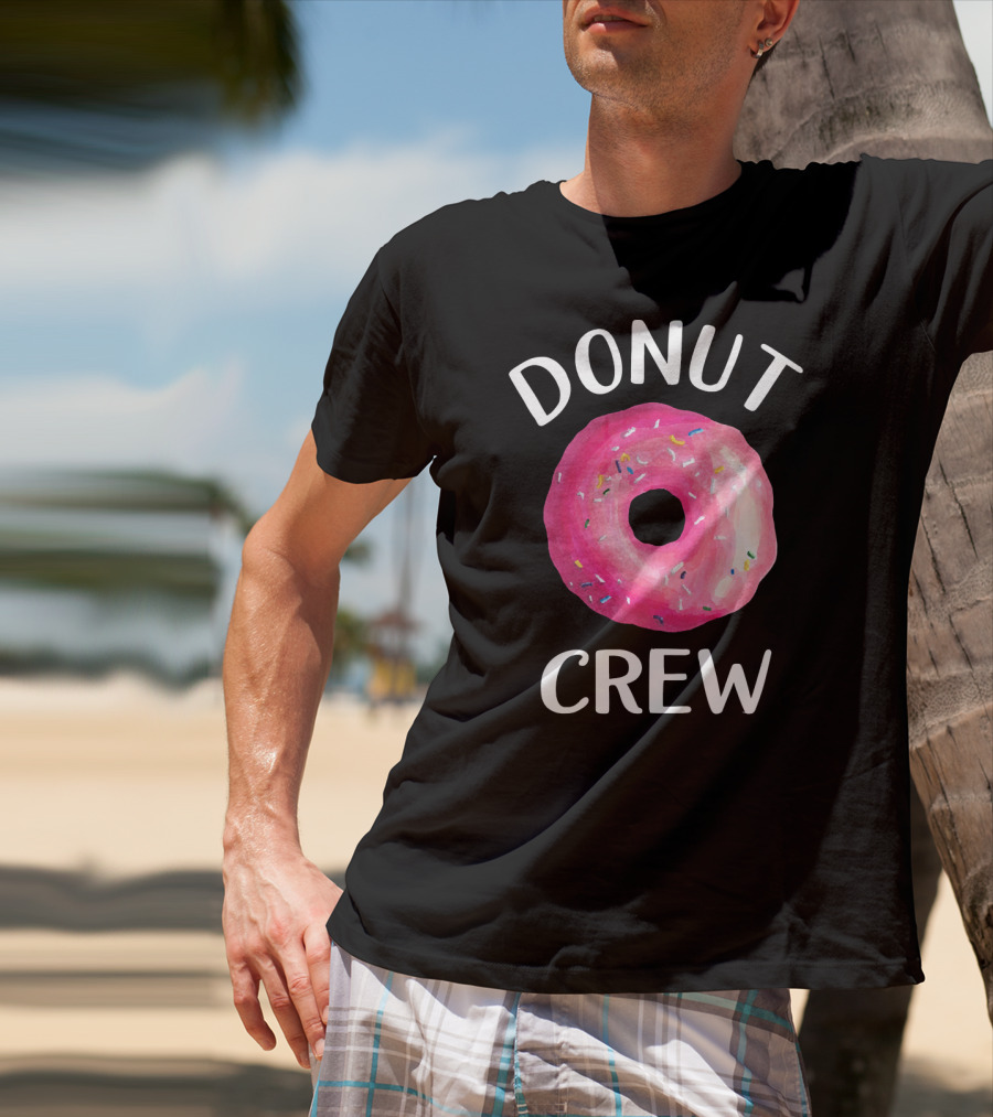 Donut Crew Pink Sprinkled Doughnut T-Shirt