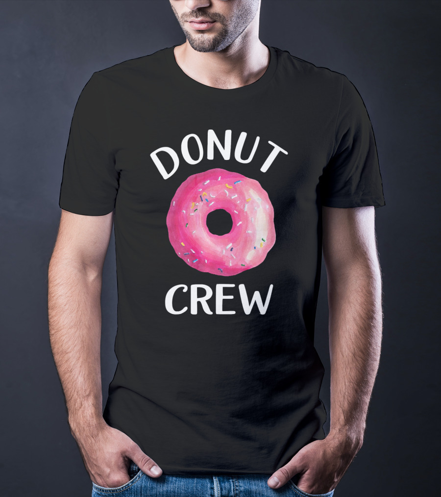 Donut Crew Pink Sprinkled Doughnut T-Shirt