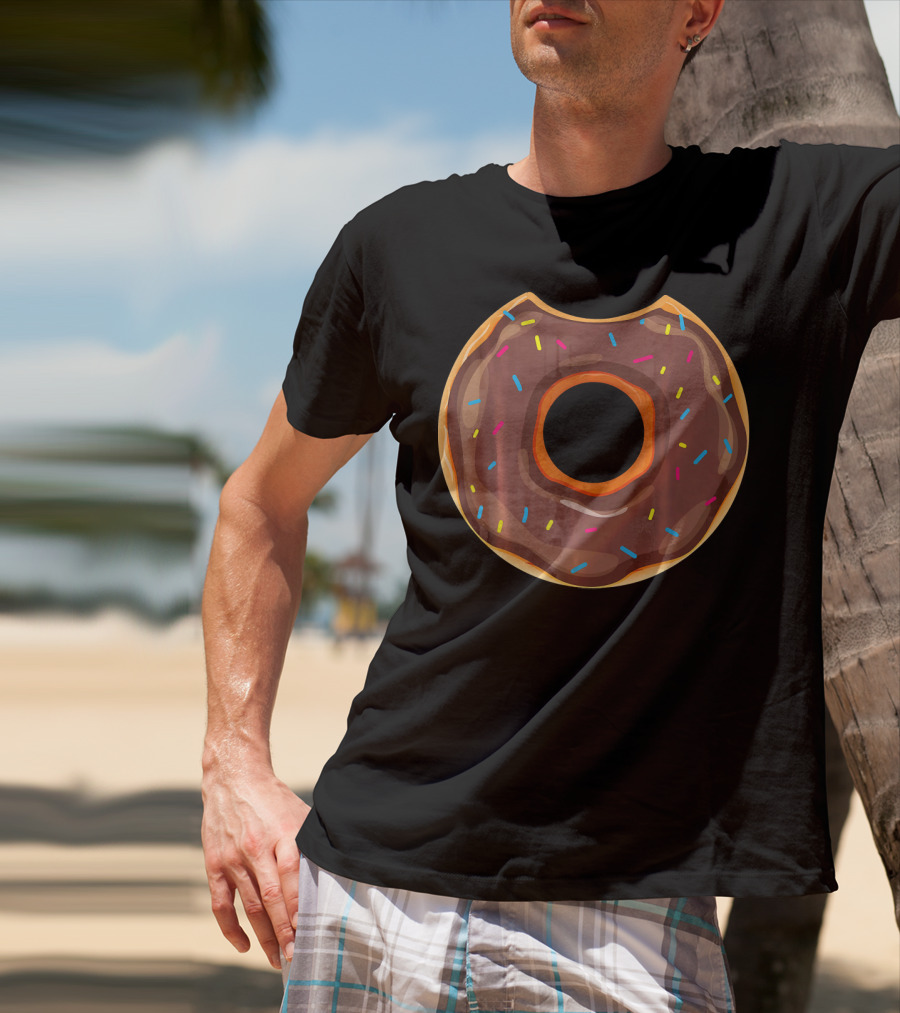 Cool Donut Halloween Chocolate Doughnut With Sprinkles T-Shirt