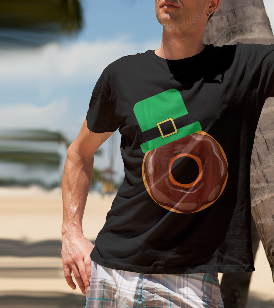 Chocolate Donut With Green Hat T-Shirt