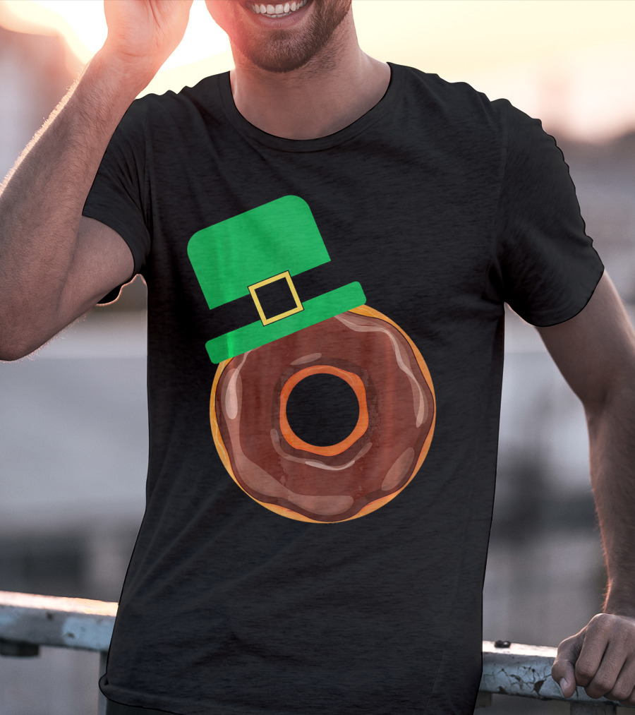 Chocolate Donut With Green Hat T-Shirt