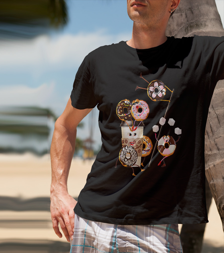 Donut Glazed And Confused Funny Donut Coffee Party With Juggling Donuts T-Shirt