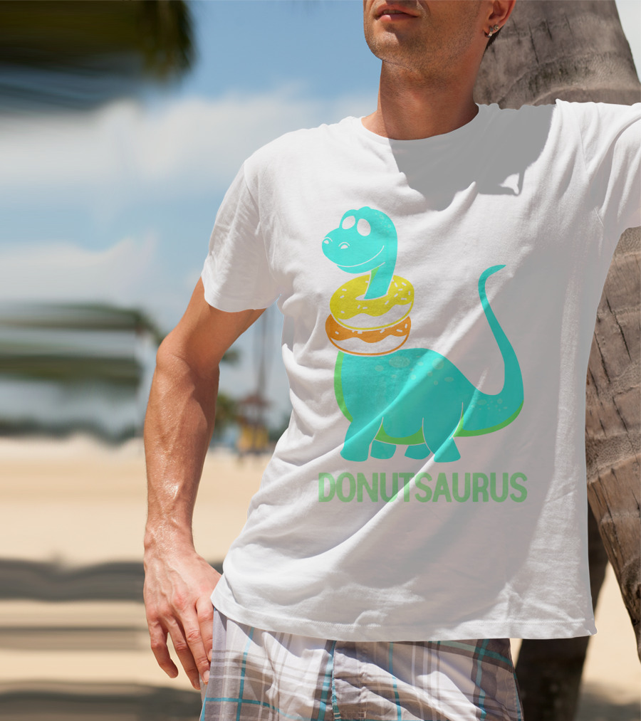 Brachiosaurus Donut Donutsaurus Cute Dinosaur With Treats T-Shirt