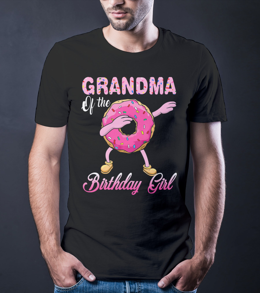 Grandma Of The Birthday Girl Donut Dab Colorful Sprinkles T-Shirt