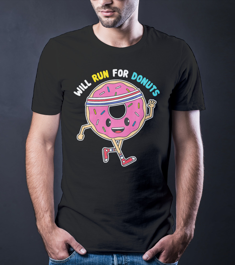 Will Run For Donuts Jogging Donut Exercise T-Shirt