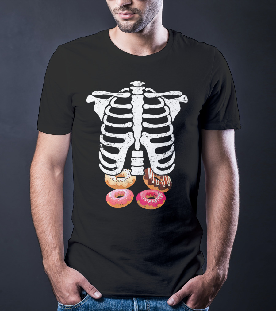 Skeleton Pregnancy Donut X Ray Ribcage Treats T-Shirt