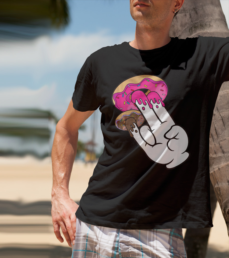 Funny Donuts With The Shocker Hand Gesture And Sprinkled Frosting T-Shirt