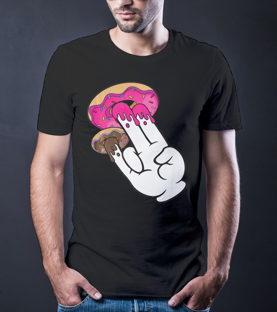 Funny Donuts With The Shocker Hand Gesture And Sprinkled Frosting T-Shirt