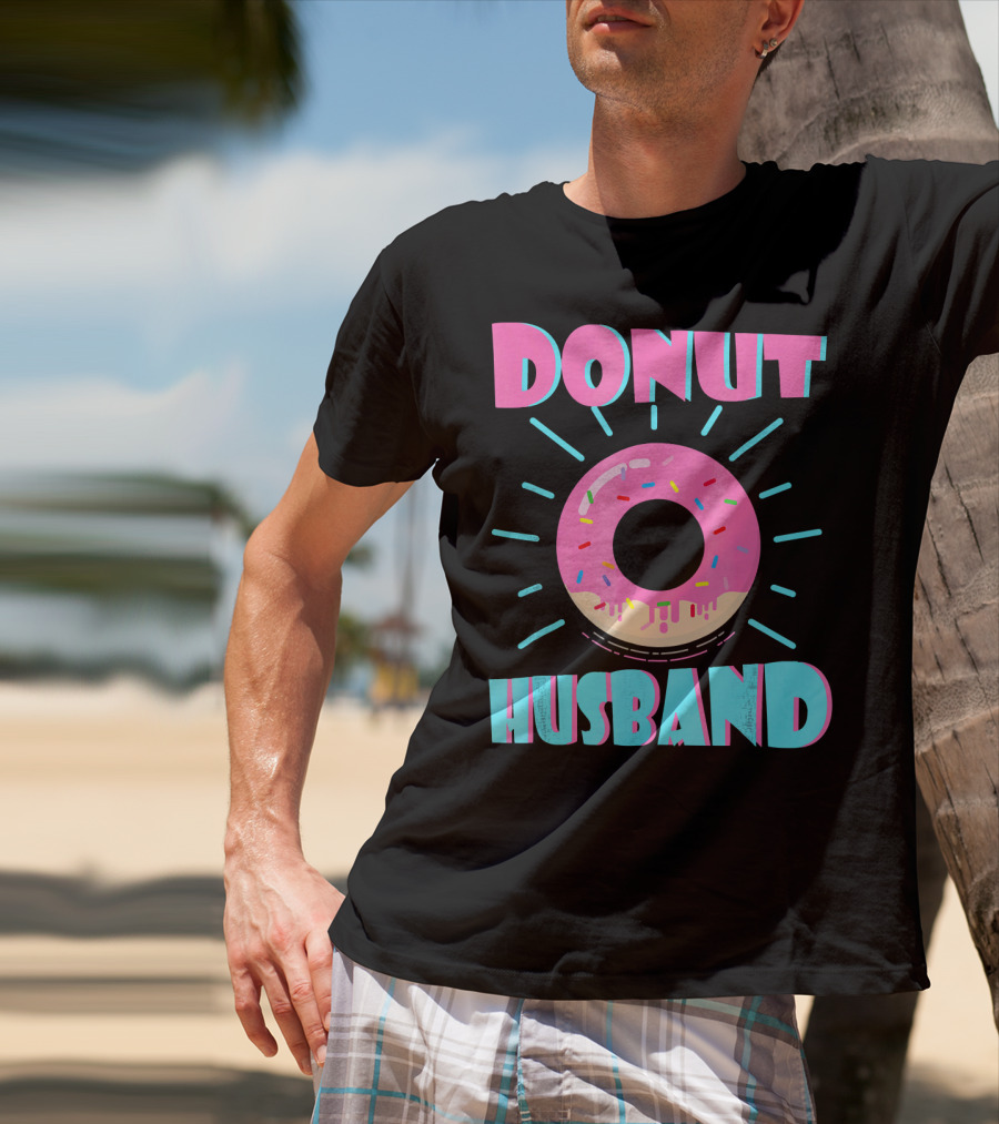 Donut Husband Pink Frosted Donut With Sprinkles T-Shirt