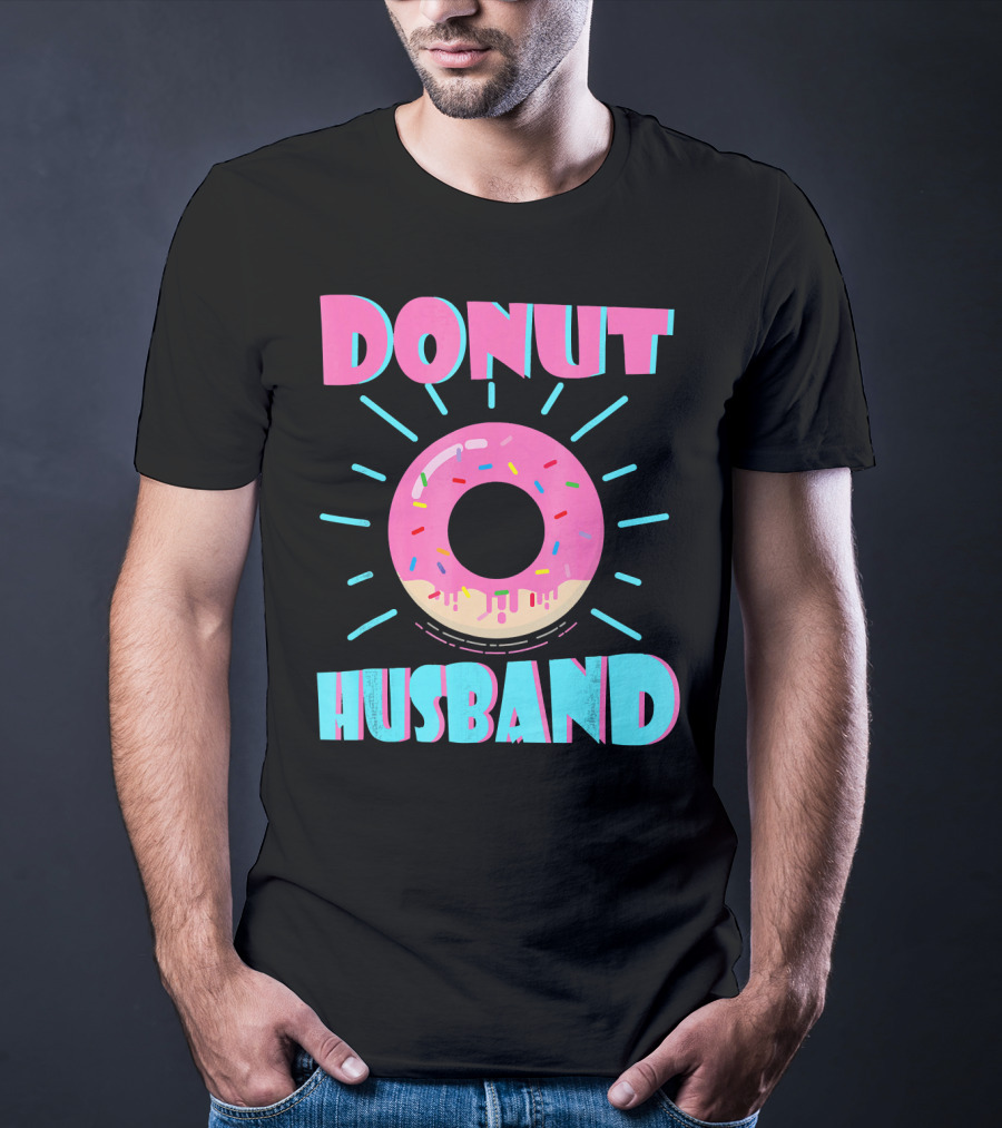 Donut Husband Pink Frosted Donut With Sprinkles T-Shirt
