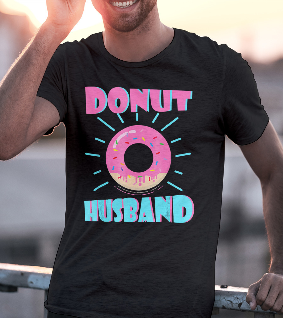 Donut Husband Pink Frosted Donut With Sprinkles T-Shirt