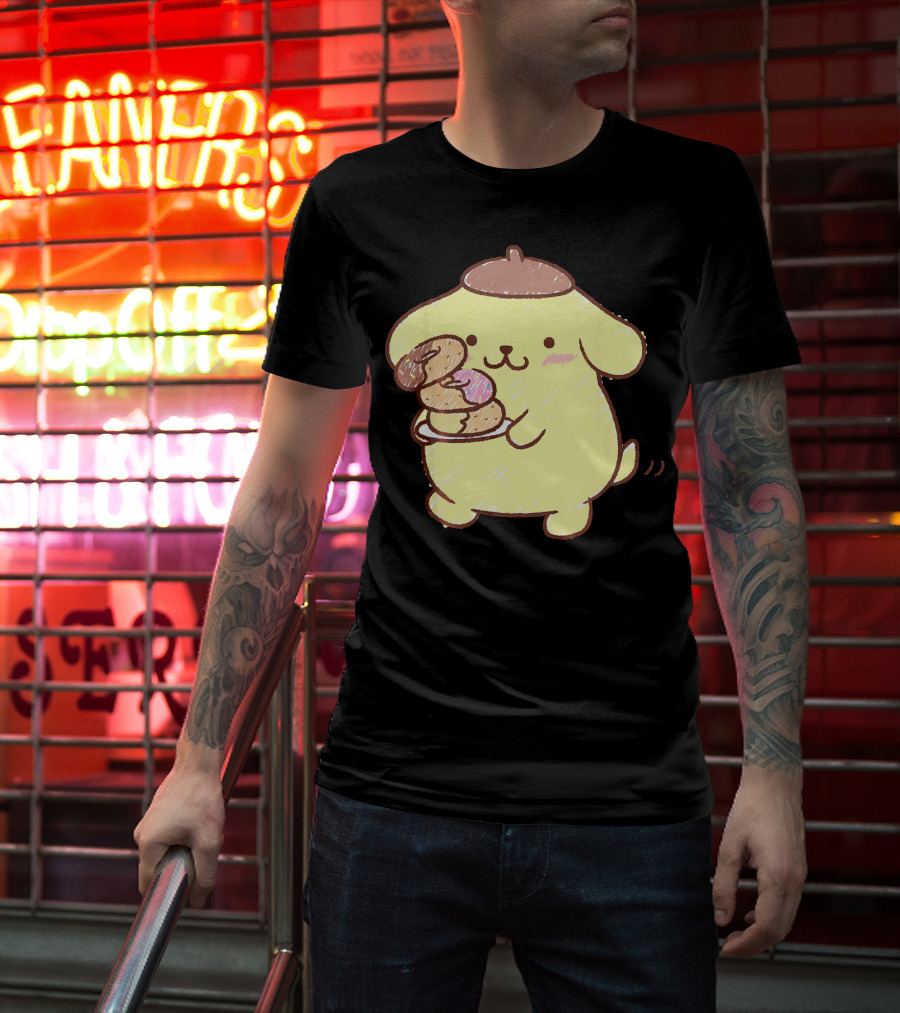 Pompompurin Enjoying Sweet Donuts T-Shirt