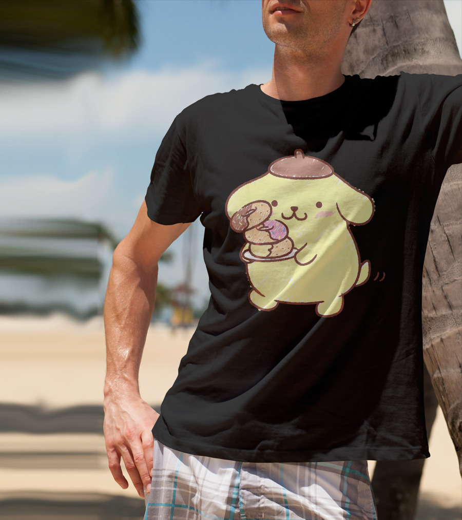 Pompompurin Enjoying Sweet Donuts T-Shirt
