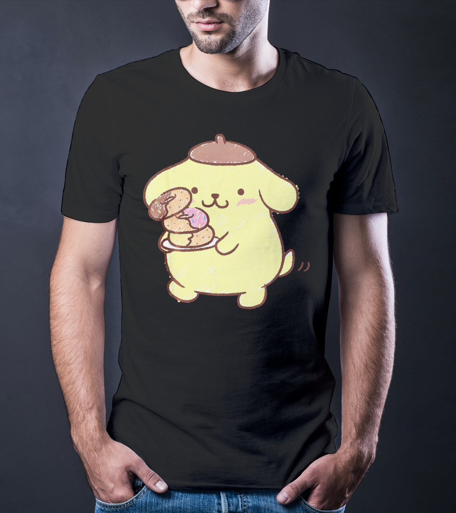 Pompompurin Enjoying Sweet Donuts T-Shirt