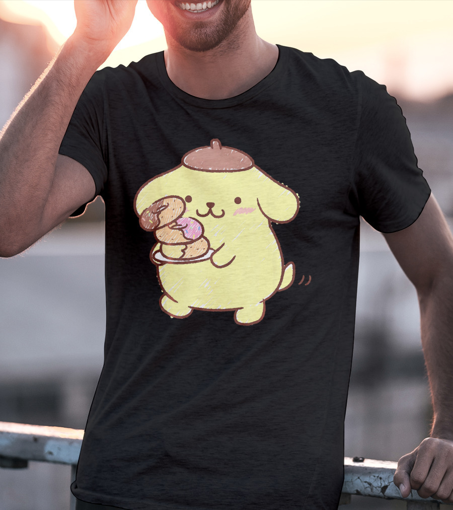 Pompompurin Enjoying Sweet Donuts T-Shirt