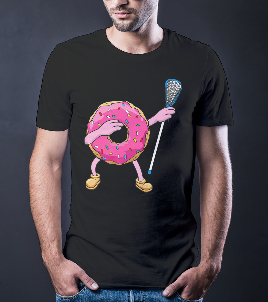 Dabbing Donut Playing Lacrosse With Sprinkles T-Shirt
